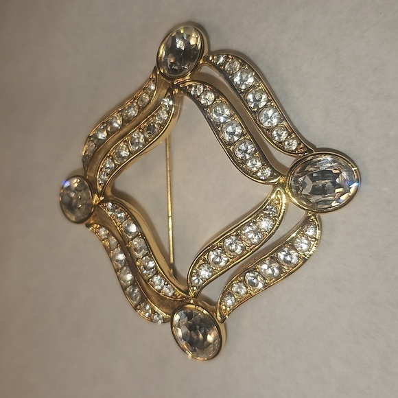 Vintage Monet Brooch with Rhinestones - Picture 1 of 5